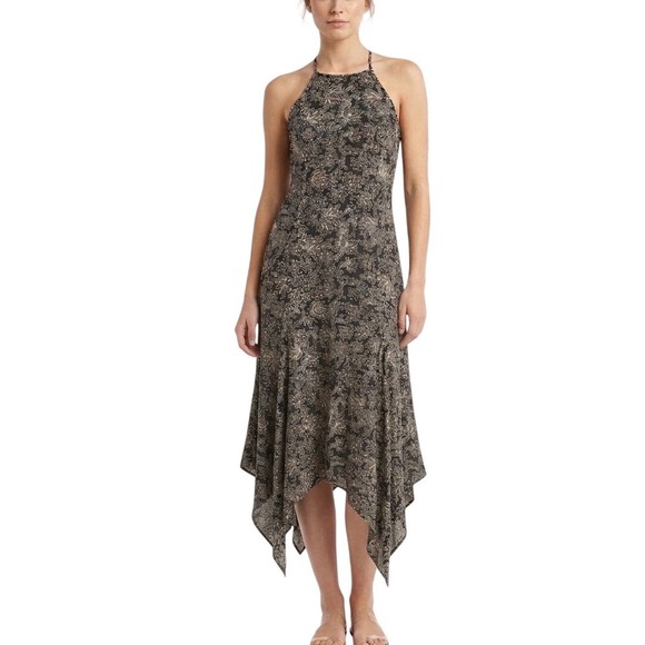 Abercrombie & Fitch Dresses & Skirts - ABERCROMBIE & FITCH Y2K Floral Print High Neck Racerback Midi Dress SZ XS Boho